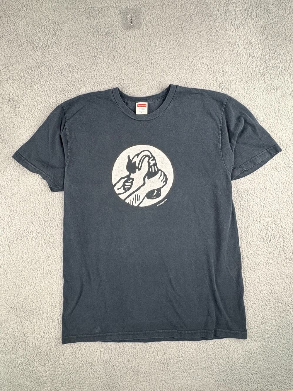 Supreme Molotov T-Shirt Men's Large Black Cotton Graphic Printed Short Sleeves